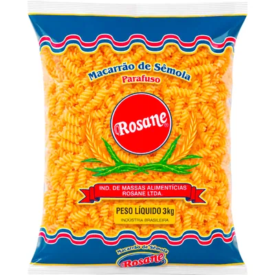Macarrão Rosane sêmola parafuso 3 kg