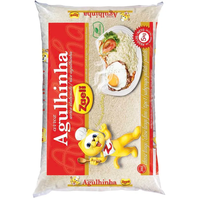 Arroz Zaeli Agulhinha branco 5 kg