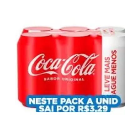 Refrigerante Coca-Cola pack 6 latas 350 ml