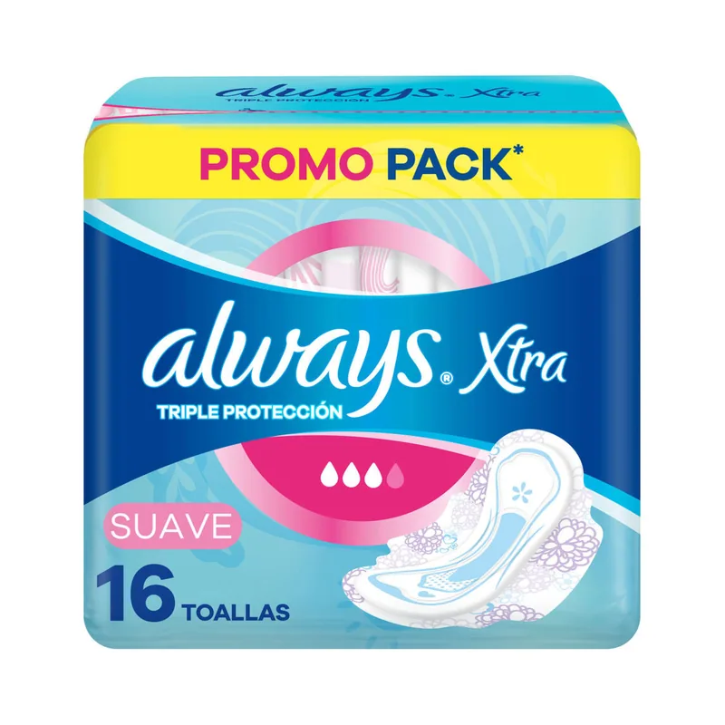 Toallas femeninas Always Xtra Protección Suave x16