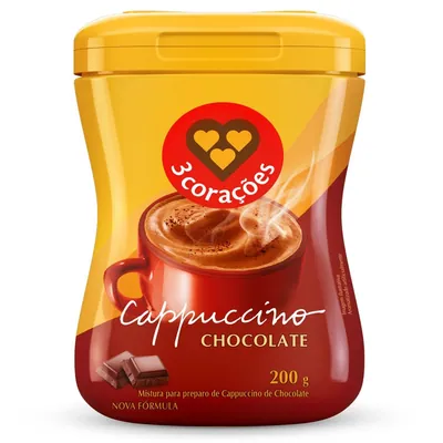 Cappuccino 3 Corações Chocolate 200 g