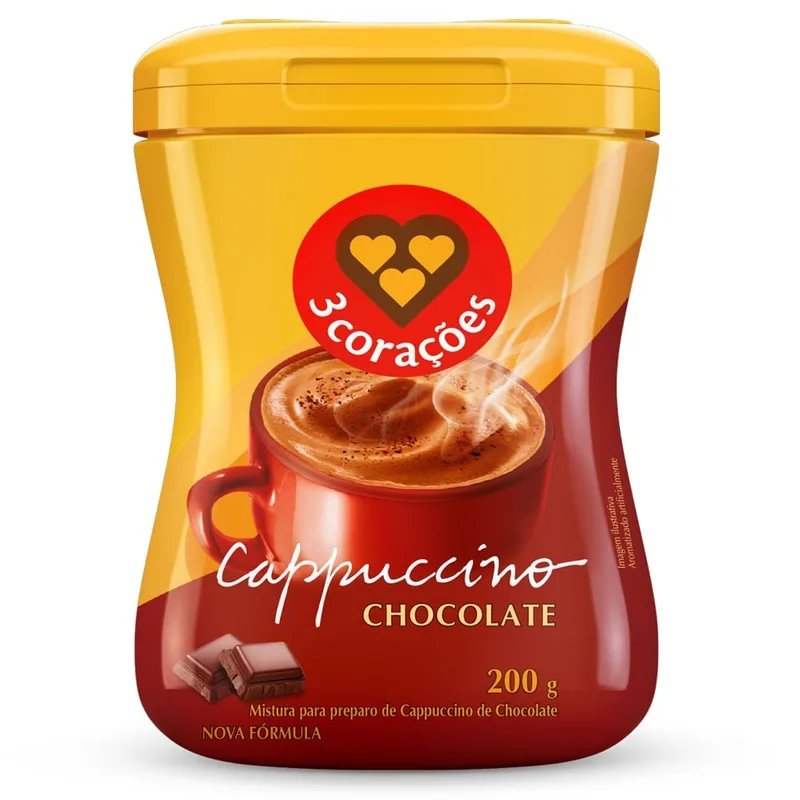 Cappuccino 3 Corações Chocolate 200 g