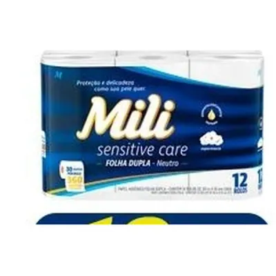 Papel higiênico Mili folha dupla 30 m c/12