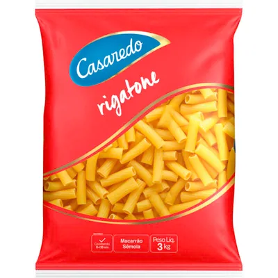 Macarrão Casaredo sêmola rigatone 3 kg