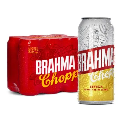 Cerveza Brahma Pack Latas 473 ml 6 Unidades