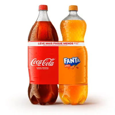 Kit Coca-Cola 2 L + Fanta Laranja 2 L
