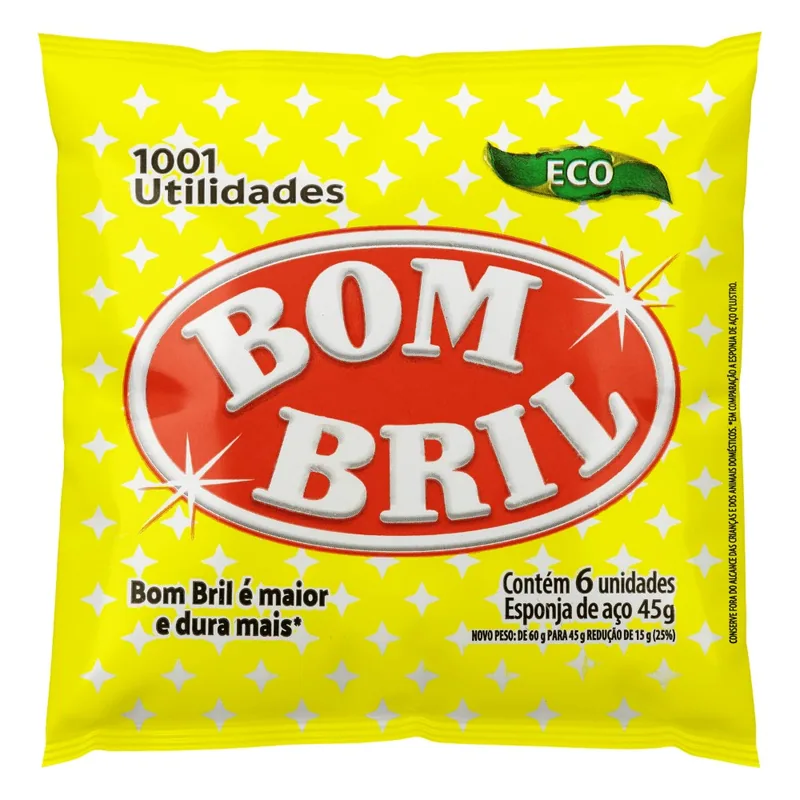 Esponja de aço Bombril c/6 un