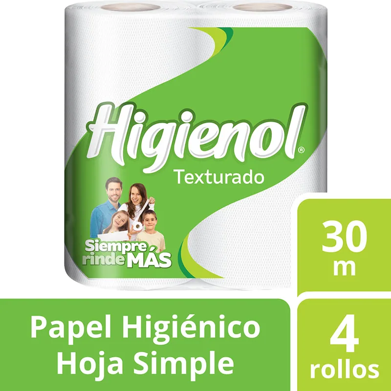 Papel higiénico Higienol Texturado 4 rollos x 30 m