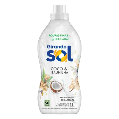 Amaciante Girando Sol concentrado coco e baunilha 1 L