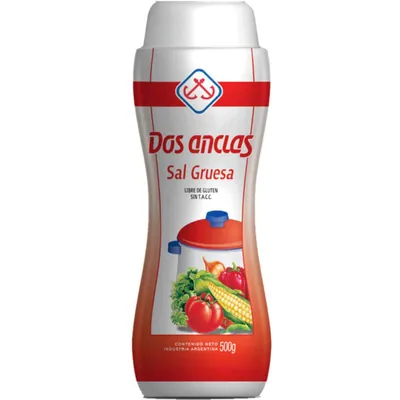 Sal gruesa Dos Anclas salero 500 g