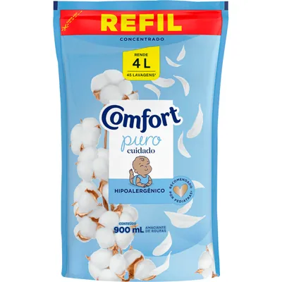 Amaciante Comfort sachê puro cuidado 900 ml