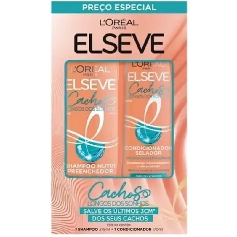 Kit Elseve Cachos Longos dos Sonhos Shampoo 375 ml + Condicionador 170 ml